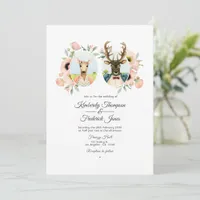 Whimsical Rustic Woodland Forest Deer Wedding Invitation