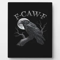 Crow F-Caw-F Funny Bird Moon Retro Classic Plaque