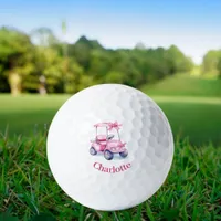 Pink cart name  golf balls