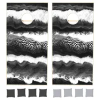 Black and White Abstract Modern Illusion Art    Cornhole Set
