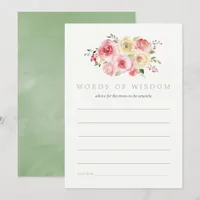 Floral Blush and Sage Baby Shower Advice for Mom Invitation
