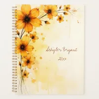 Charming Yellow Floral Botanical Watercolor Planner