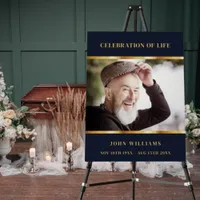 Celebration of life blue custom photo welcome foam board