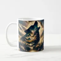 Wolf Howling at the Moon on a Cloudy Night Coffee Mug