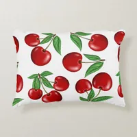 Red Cherries All Over Pattern Accent Pillow