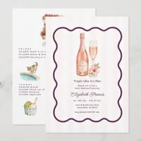 Tropic Like It's Hot Chic Pool Party Bachelorette Invitation