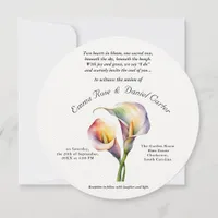 Elegant Romantic Calla Lily Soft Watercolor Pastel Invitation