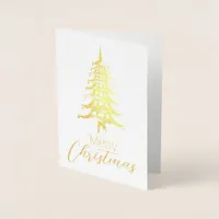 Gold Chinoiserie Pagoda Christmas Tree Foil  Foil Card