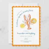 Grilled Lobster Tails BBQ Seafood Summer Birthday Invitation
