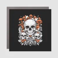 Whimsigoth Skulls & Mushrooms Vintage Botanical Ae Car Magnet