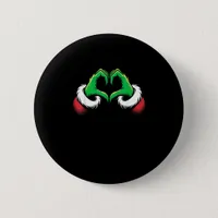 Funny Heart Hands Christmas Minimal Festive Style Button