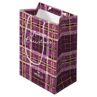 Magenta Gold Christmas Pattern#7 ID1009 Medium Gift Bag