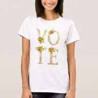 Gold Sunflowers Vote T-Shirt