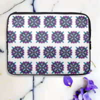 Purple and Black Mystical Colorful Mandala  Laptop Sleeve