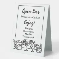 Funny Open Bar Wedding Sign