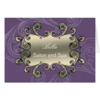 elegant purple flourish Business Thank You Cards