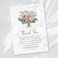 Boho Floral Sympathy Funeral Thank You Card