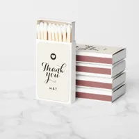 Wedding Couple Modern Elegant Monogram Calligraphy Matchboxes