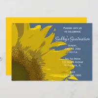 Sunflower Print Graduation Party Invitation