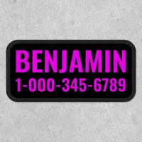 Personalized Neon Pink Dog Name Patch