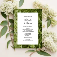 Green Annabelle Hydrangea Flowers Wedding Invitation