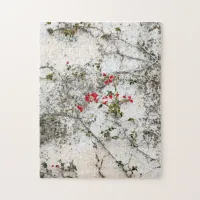 Red Ivy on White Wall Jigsaw Puzzle