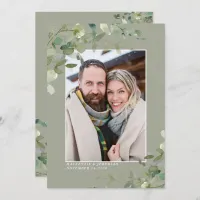 Sage Eucalyptus Wedding Photo Save the Date