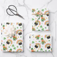 Child's Coloring Style Fun St Patrick's Day  Wrapping Paper Sheets