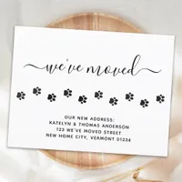 Cute Paw Prints Personalized We've Moved Moving  Announcement Postcard