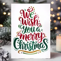 Elegant We Wish You a Merry Christmas Holiday Card