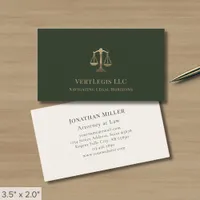 Simple Modern Gold Justice Scales Business Card