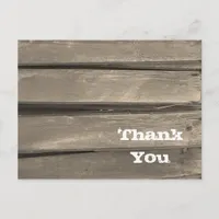 Rustic Country Barn Wood Thank You Postcard