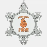 I Yam What I Yam Sweet Potato Funny Thanksgiving Snowflake Pewter Christmas Ornament