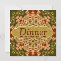 Peacock Ruffled Lace  Dinner Party Invite