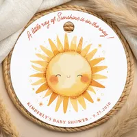 Little Ray of Sunshine Cute Boho Sun Baby Shower Favor Tags