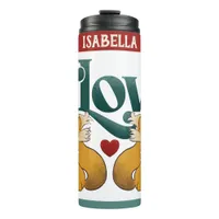 I Love Foxes Cute Heart Water Bottle