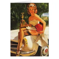 Vintage Pinup Congrats Trophy Girl