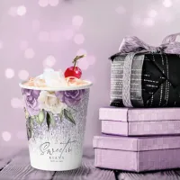 Floral Sparkles Sweet Sixteen Mauve ID912 Paper Cups