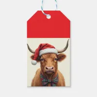 Cute Christmas Highland Cow Gift Tags