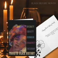 Proud of Black History Watercolor Community Folded Holiday Card