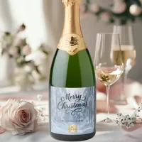 Christmas winter wonderland business logo sparkling wine label