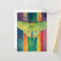 A Beautiful Green Moth Postcard