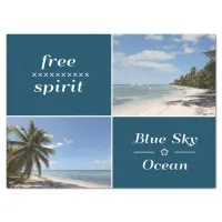 Free Spirit - Blue Sky and Ocean Caribbean Collage Tissue Paper