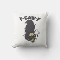 Funny F-Caw-F Crow Vintage Humor Essential Creativ Throw Pillow