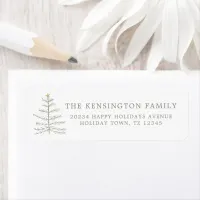 Simple Elegant Minimalist Christmas Tree  Label