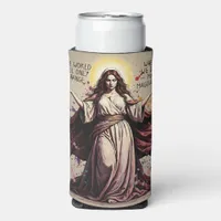 Vintage Art Mary Magdalene Quote  Seltzer Can Cooler