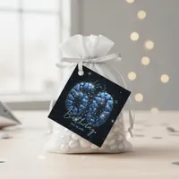 Glamorous Sapphire Blue Jewel Mosaic 60th Birthday Favor Tags