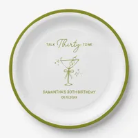 "Talk Thirty To Me" Dirty Martini 30th Birthday Paper Plates