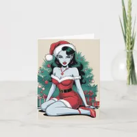 Retro Mrs. Claus Pinup Christmas Sexy  Card