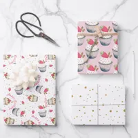 Pink Cupcake Birthday Wrapping Sheets – Cute Party